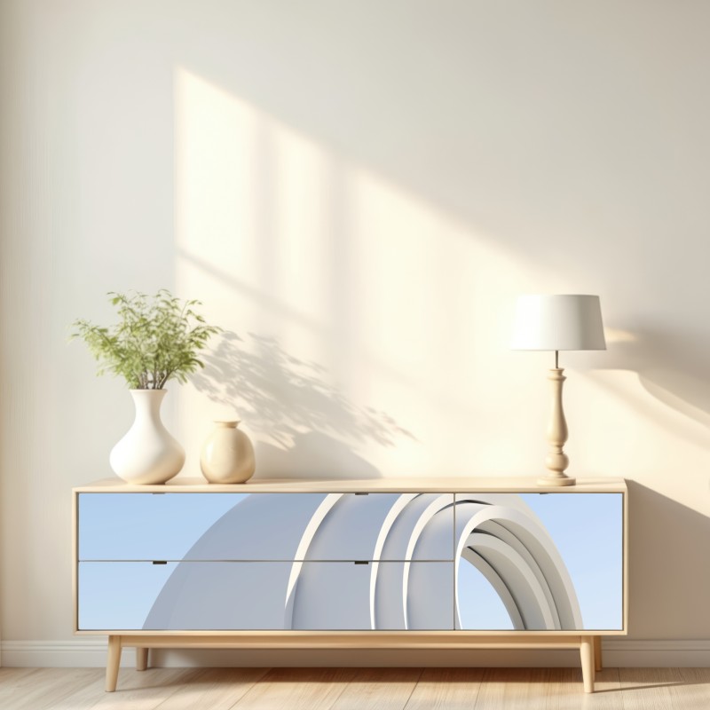 Naklejka repozycjonowalna minimalistyczna rzeźba łuku – Wallissimo® Naklejka repozycjonowalna minimalistyczna rzeźba łuku – Wallissimo®