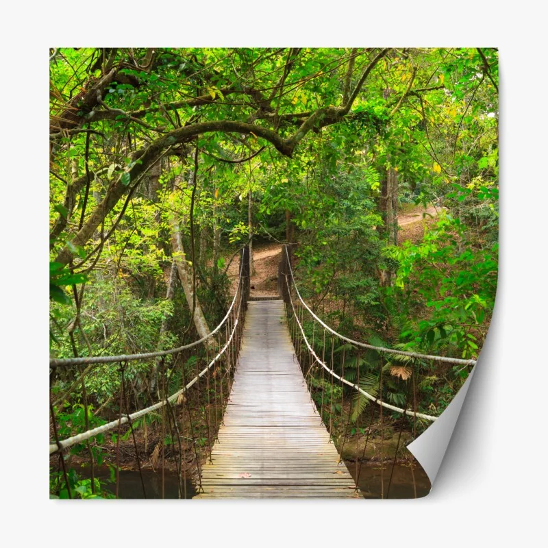 Naklejka repozycjonowalna czerwony botaniczny wzór liści – Wallissimo®