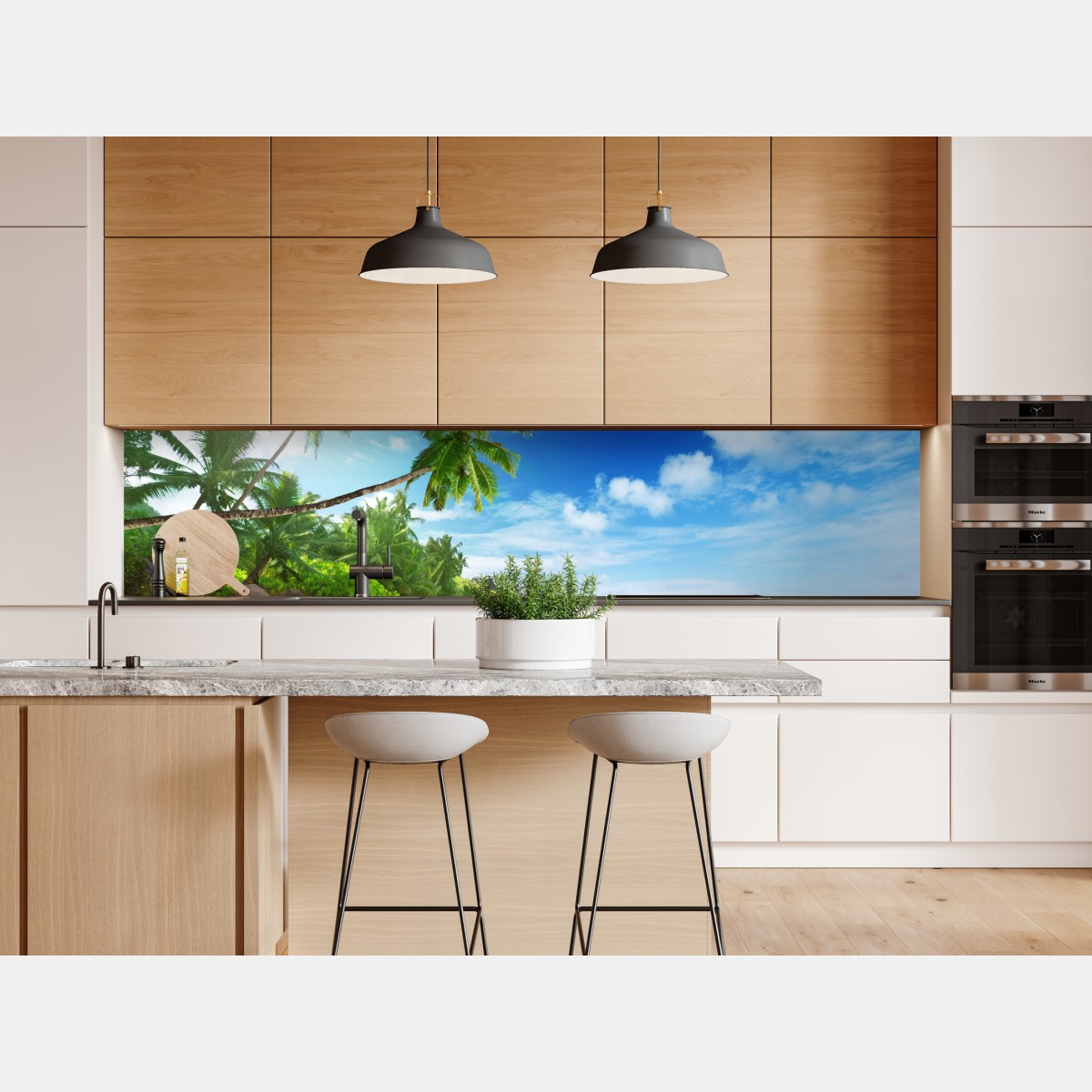 Naklejka repozycjonowalna zachód słońca na plaży Mahe, Seszele – Wallissimo® Naklejka repozycjonowalna zachód słońca na plaży Mahe, Seszele – Wallissimo®