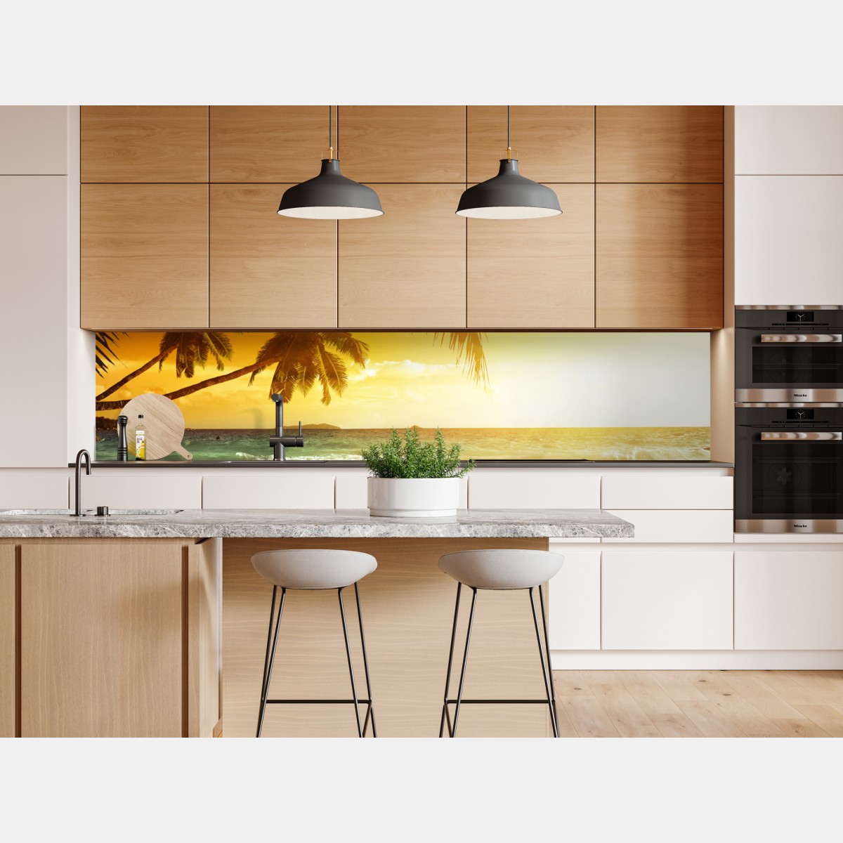 Naklejka repozycjonowalna złoty zachód słońca na Karaibach – Wallissimo® Naklejka repozycjonowalna złoty zachód słońca na Karaibach – Wallissimo®