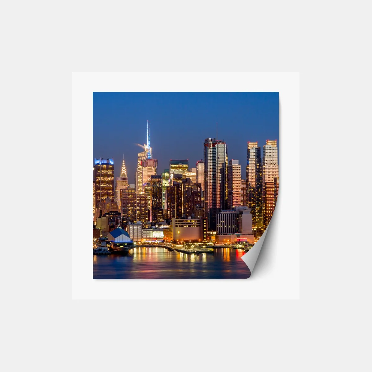 Naklejka repozycjonowalna panorama Nowego Jorku o zmierzchu – Wallissimo® Naklejka repozycjonowalna panorama Nowego Jorku o zmierzchu – Wallissimo®