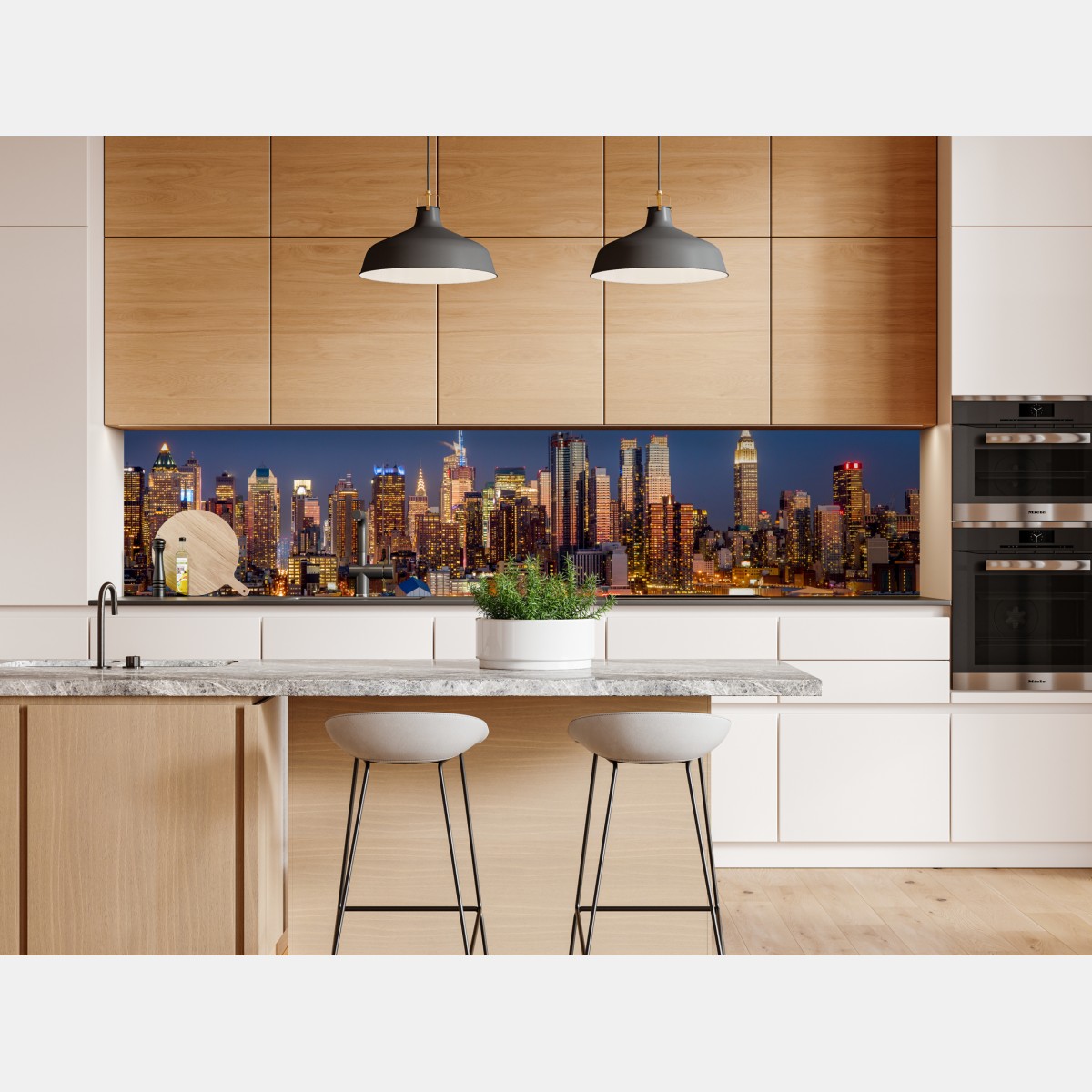 Naklejka repozycjonowalna panorama Nowego Jorku o zmierzchu – Wallissimo® Naklejka repozycjonowalna panorama Nowego Jorku o zmierzchu – Wallissimo®