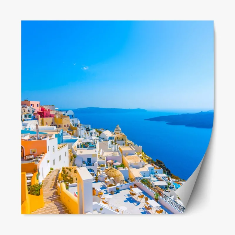 Naklejka repozycjonowalna spokojne drewniane molo o zachodzie słońca – Wallissimo®