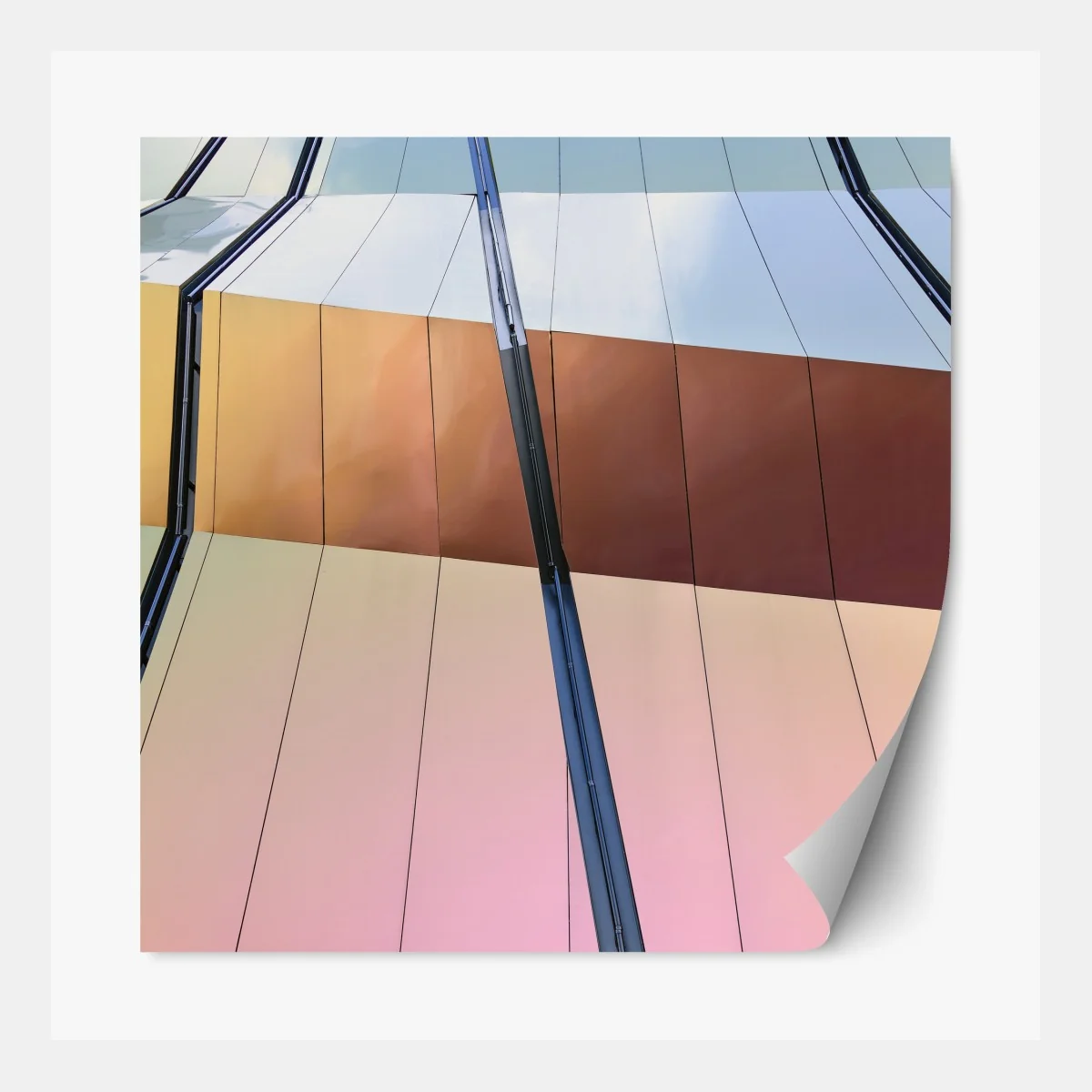 Naklejka repozycjonowalna iryzująca nowoczesna fasada z paneli – Wallissimo® Naklejka repozycjonowalna iryzująca nowoczesna fasada z paneli – Wallissimo®