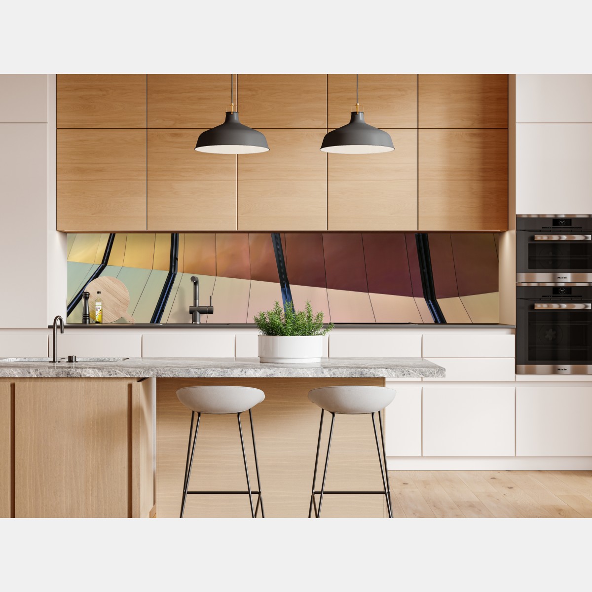 Naklejka repozycjonowalna iryzująca nowoczesna fasada z paneli – Wallissimo® Naklejka repozycjonowalna iryzująca nowoczesna fasada z paneli – Wallissimo®