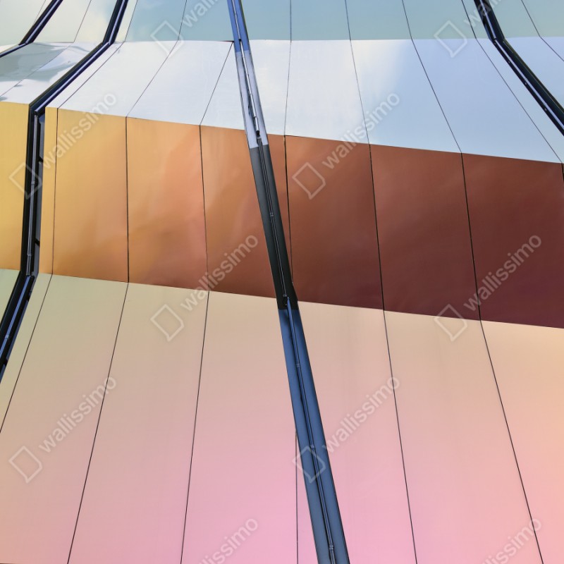 Naklejka repozycjonowalna iryzująca nowoczesna fasada z paneli – Wallissimo® Naklejka repozycjonowalna iryzująca nowoczesna fasada z paneli – Wallissimo®