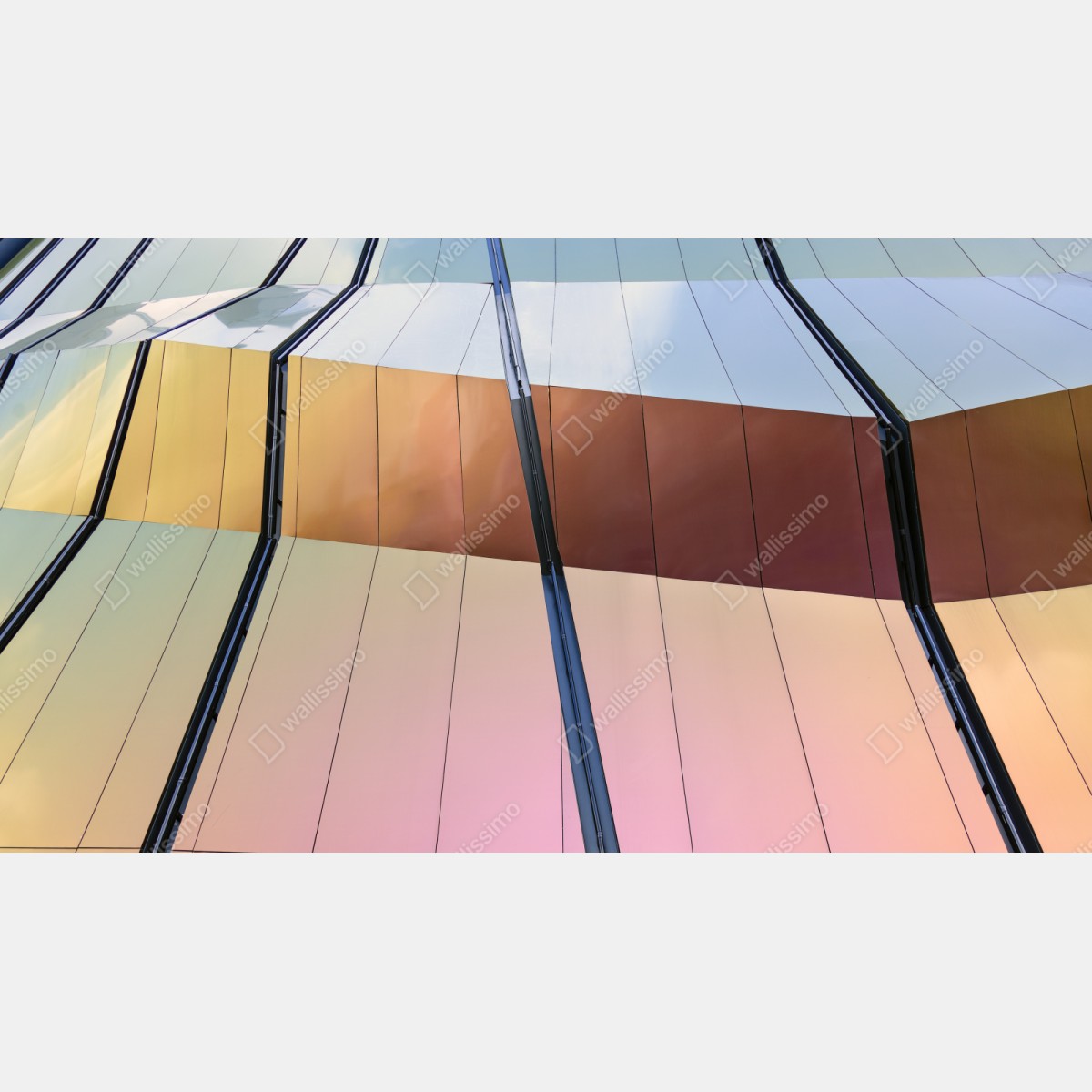 Naklejka repozycjonowalna iryzująca nowoczesna fasada z paneli – Wallissimo® Naklejka repozycjonowalna iryzująca nowoczesna fasada z paneli – Wallissimo®