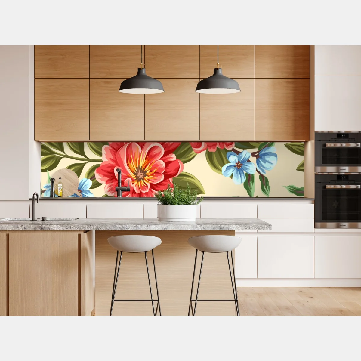 Naklejka repozycjonowalna intensywny akwarelowy wzór kwiatowy – Wallissimo® Naklejka repozycjonowalna intensywny akwarelowy wzór kwiatowy – Wallissimo®