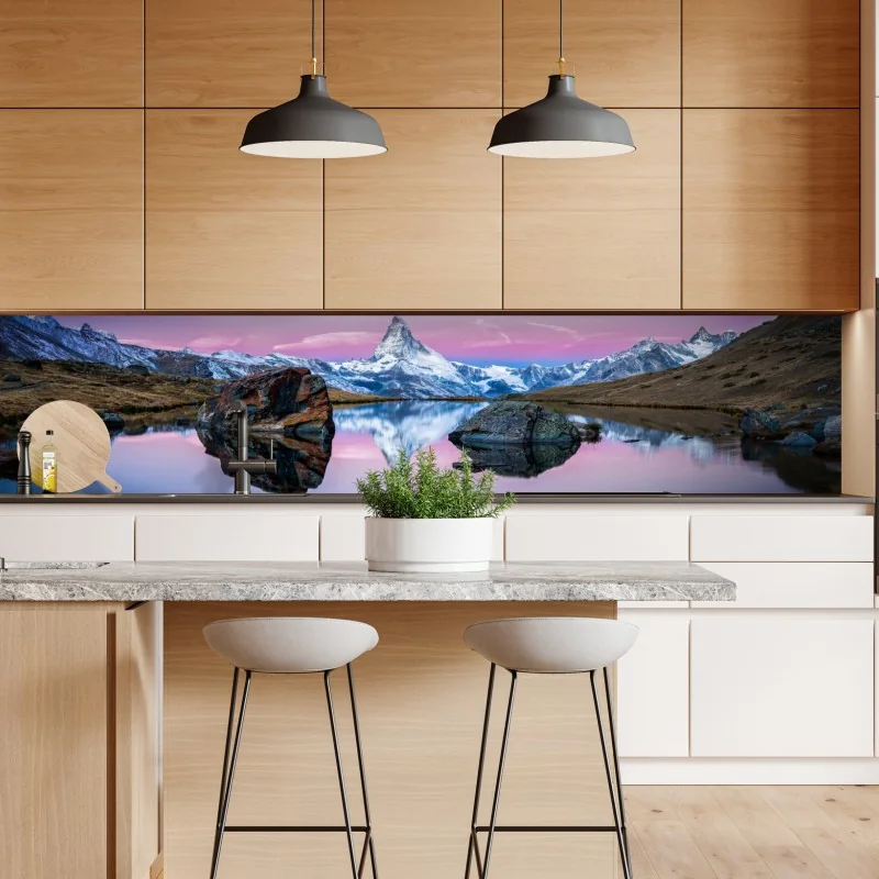 Naklejka repozycjonowalna mglista panorama górska – Wallissimo®