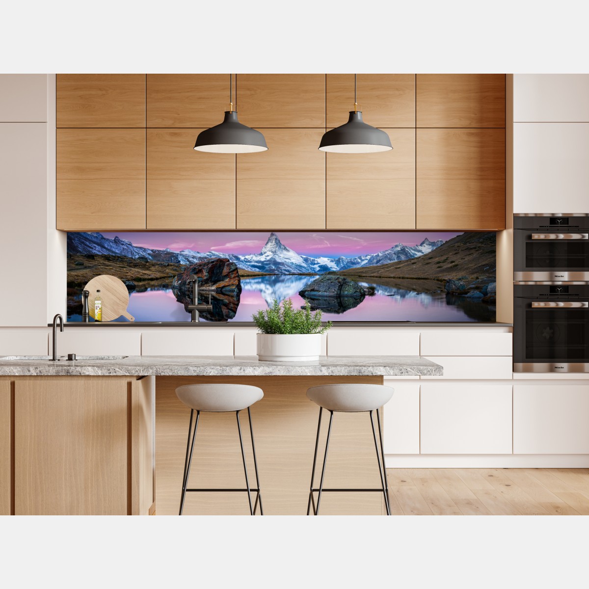 Naklejka repozycjonowalna spokojne alpejskie odbicie o zachodzie – Wallissimo® Naklejka repozycjonowalna spokojne alpejskie odbicie o zachodzie – Wallissimo®