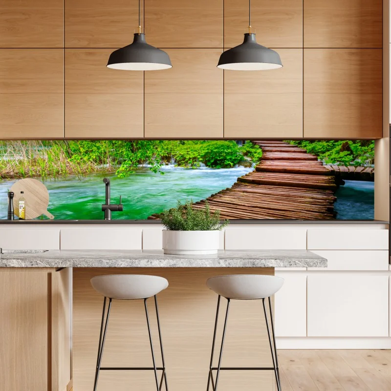 Naklejka repozycjonowalna tropikalny zachód słońca z sylwetkami palm – Wallissimo®