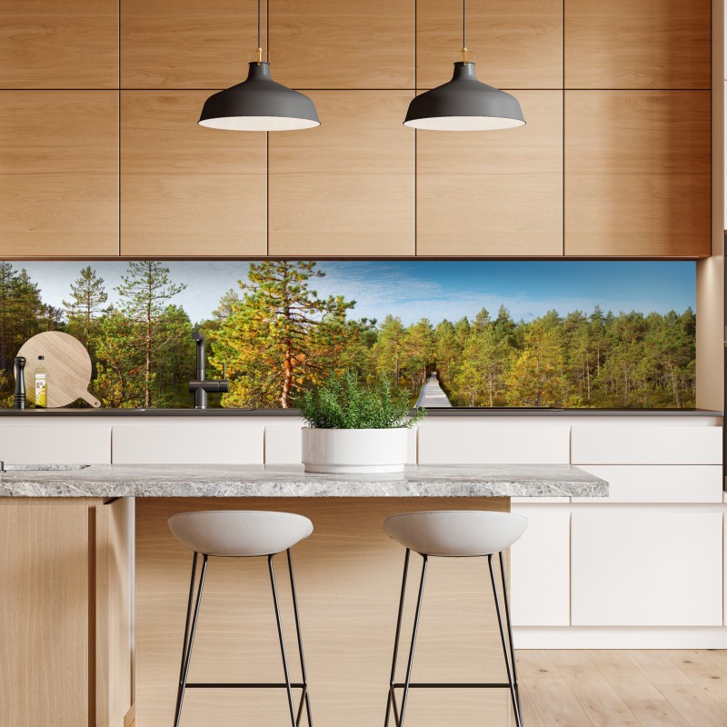 Naklejka repozycjonowalna żurawie i kwiaty persymony – Wallissimo®