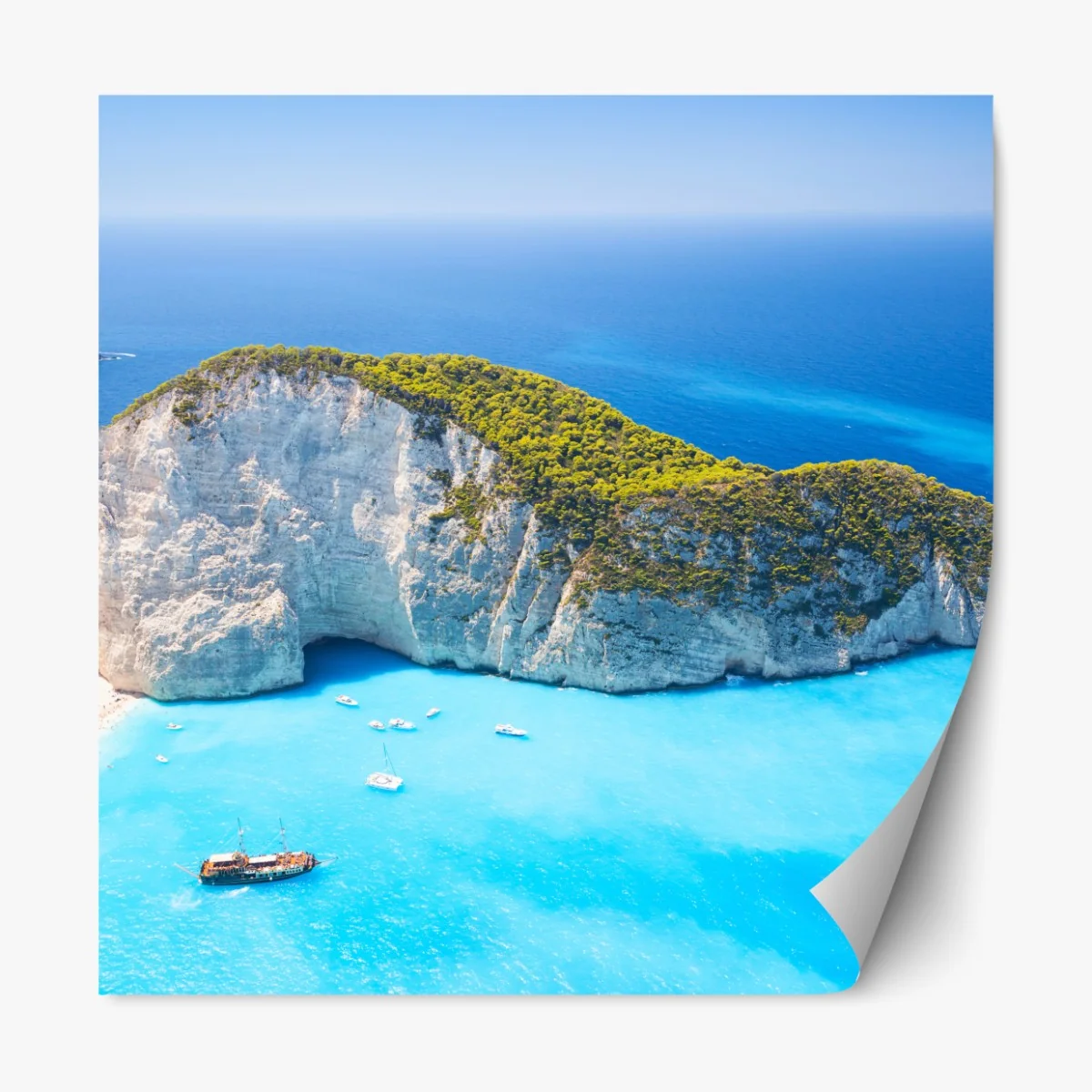 Naklejka repozycjonowalna Zatoka Navagio turkusowa zatoka, Zakynthos – Wallissimo® Naklejka repozycjonowalna Zatoka Navagio turkusowa zatoka, Zakynthos – Wallissimo®