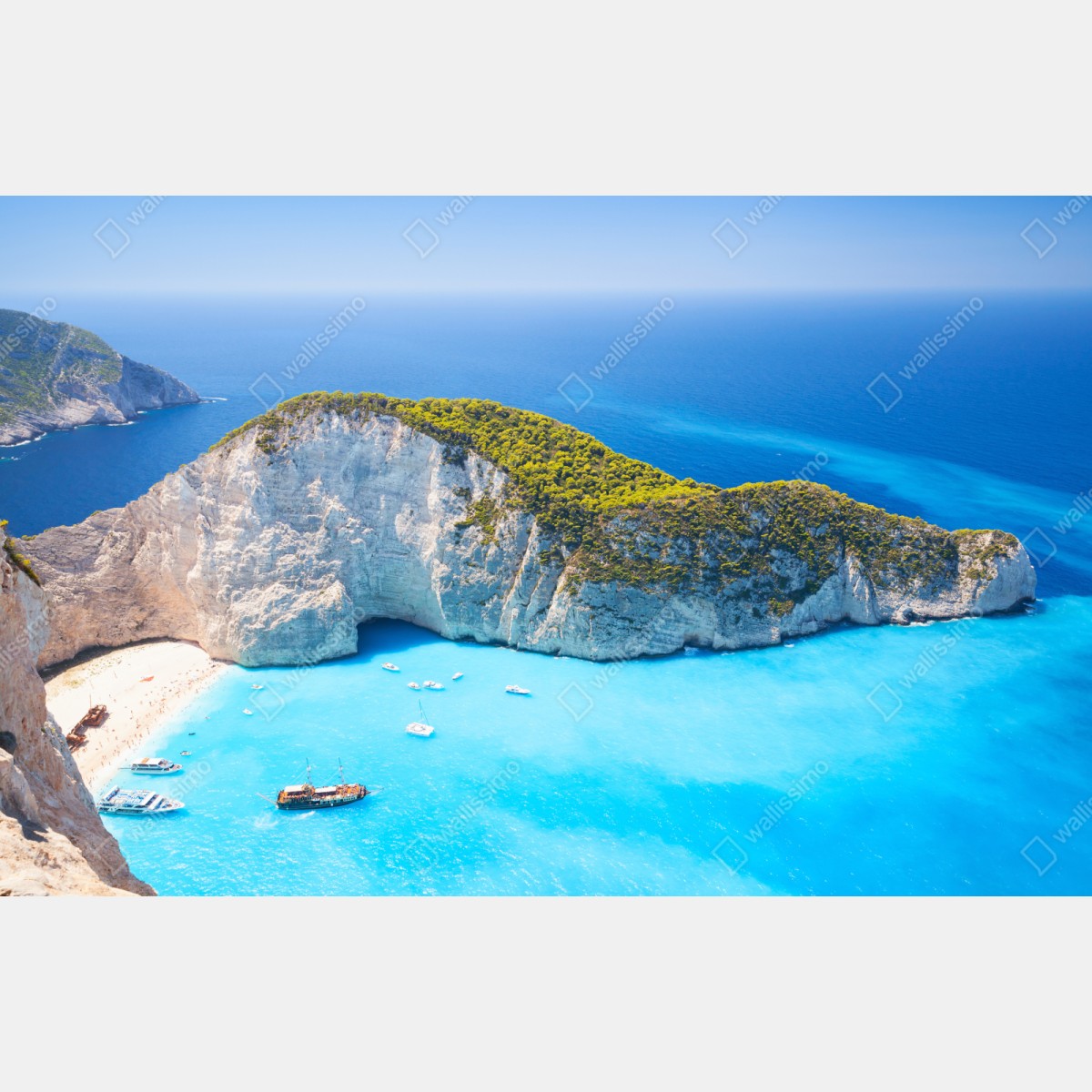 Naklejka repozycjonowalna Zatoka Navagio turkusowa zatoka, Zakynthos – Wallissimo® Naklejka repozycjonowalna Zatoka Navagio turkusowa zatoka, Zakynthos – Wallissimo®