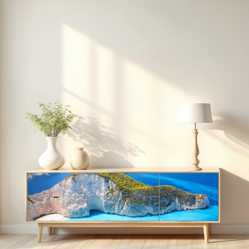 Naklejka repozycjonowalna Zatoka Navagio turkusowa zatoka, Zakynthos – Wallissimo® Naklejka repozycjonowalna Zatoka Navagio turkusowa zatoka, Zakynthos – Wallissimo®