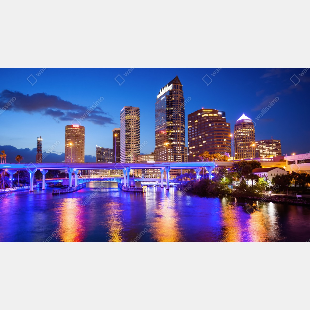 Naklejka repozycjonowalna panorama Tampa nocą – Wallissimo® Naklejka repozycjonowalna panorama Tampa nocą – Wallissimo®