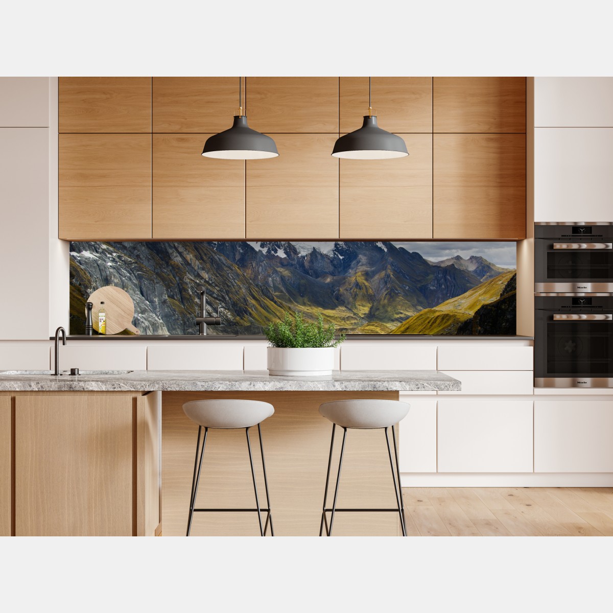 Naklejka repozycjonowalna turkusowe jezioro u stóp zaśnieżonych szczytów – Wallissimo® Naklejka repozycjonowalna turkusowe jezioro u stóp zaśnieżonych szczytów – Wallissimo®