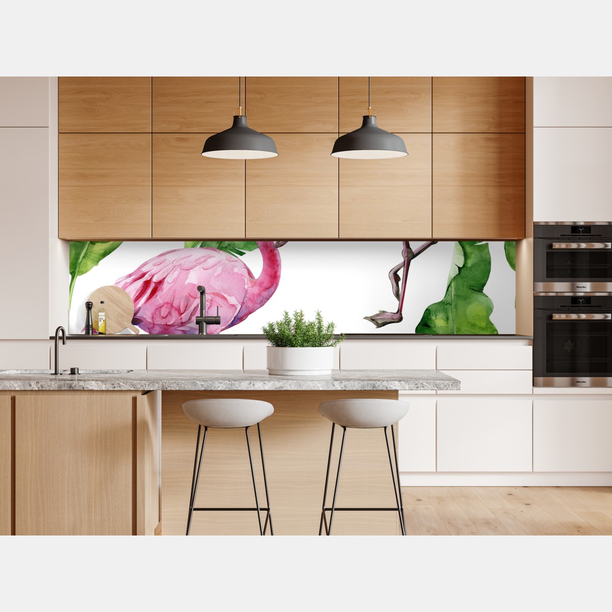 Naklejka repozycjonowalna różowy flaming w akwareli – Wallissimo® Naklejka repozycjonowalna różowy flaming w akwareli – Wallissimo®