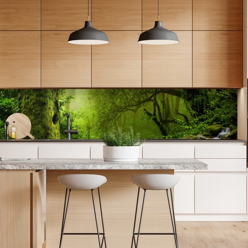 Naklejka repozycjonowalna tropikalny wzór z kakadu i kwiatami – Wallissimo®