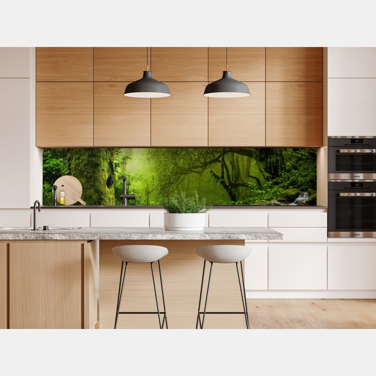 Naklejka repozycjonowalna zaczarowany zielony leśny strumień – Wallissimo® Naklejka repozycjonowalna zaczarowany zielony leśny strumień – Wallissimo®