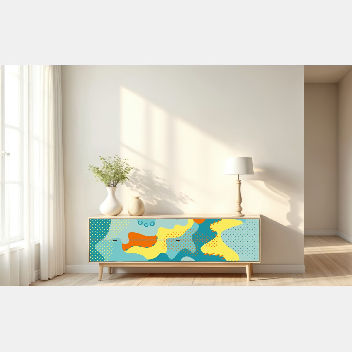 Naklejka repozycjonowalna żywy abstrakcyjny motyw pop-art – Wallissimo® Naklejka repozycjonowalna żywy abstrakcyjny motyw pop-art – Wallissimo®