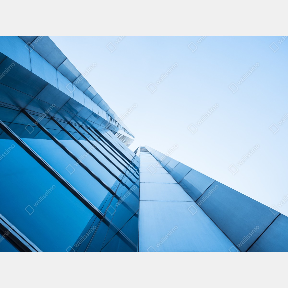 Naklejka repozycjonowalna nowoczesna niebieska szklana elewacja – Wallissimo® Naklejka repozycjonowalna nowoczesna niebieska szklana elewacja – Wallissimo®