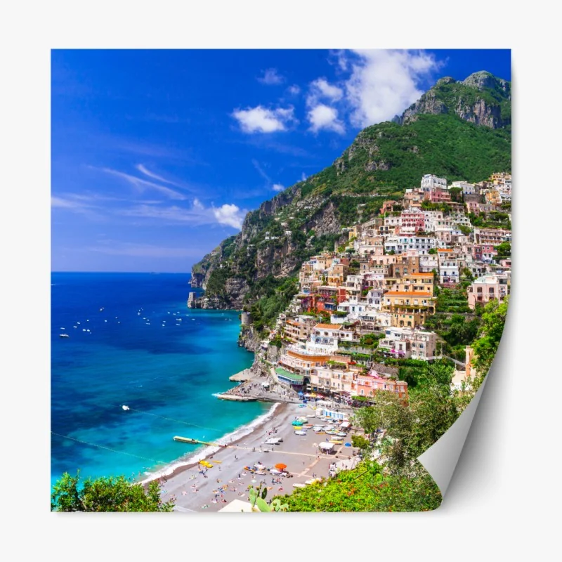 Naklejka repozycjonowalna widok z lotu ptaka na zatokę Port de Sóller – Wallissimo®