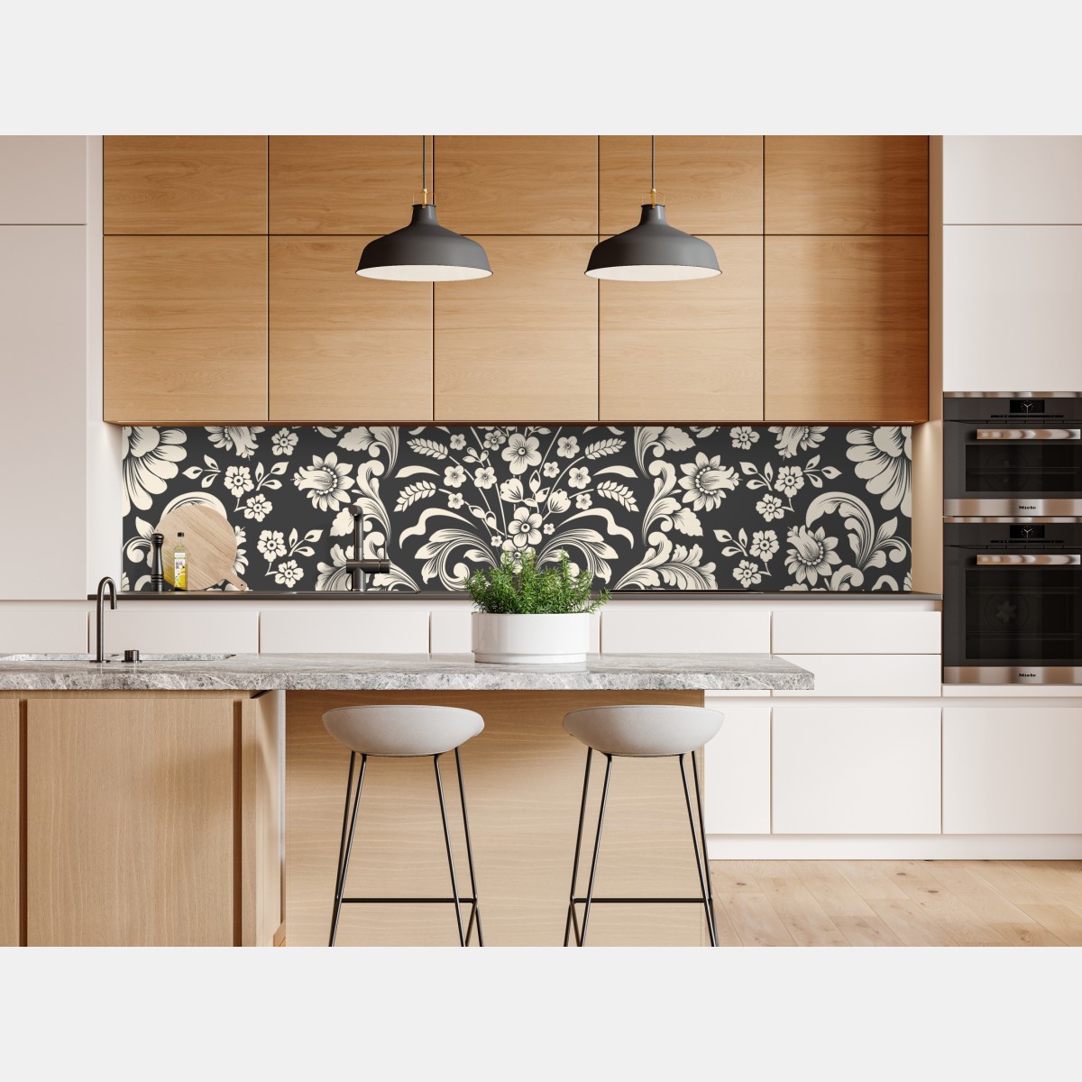 Naklejka repozycjonowalna vintage kwiatowy wzór damask – Wallissimo® Naklejka repozycjonowalna vintage kwiatowy wzór damask – Wallissimo®