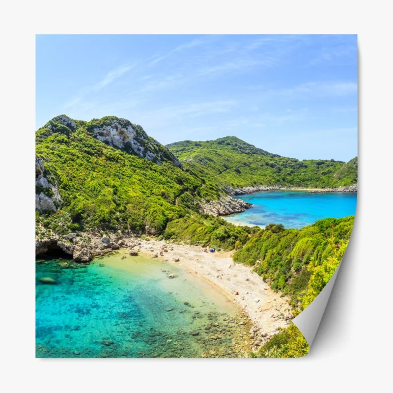 Naklejka repozycjonowalna słoneczny taras nad Morzem Śródziemnym – Wallissimo®