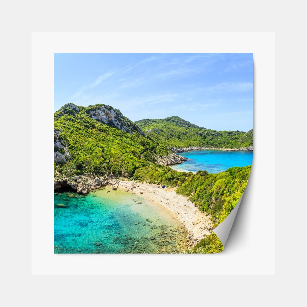 Naklejka repozycjonowalna turkusowa zatoka na wyspie – Wallissimo® Naklejka repozycjonowalna turkusowa zatoka na wyspie – Wallissimo®