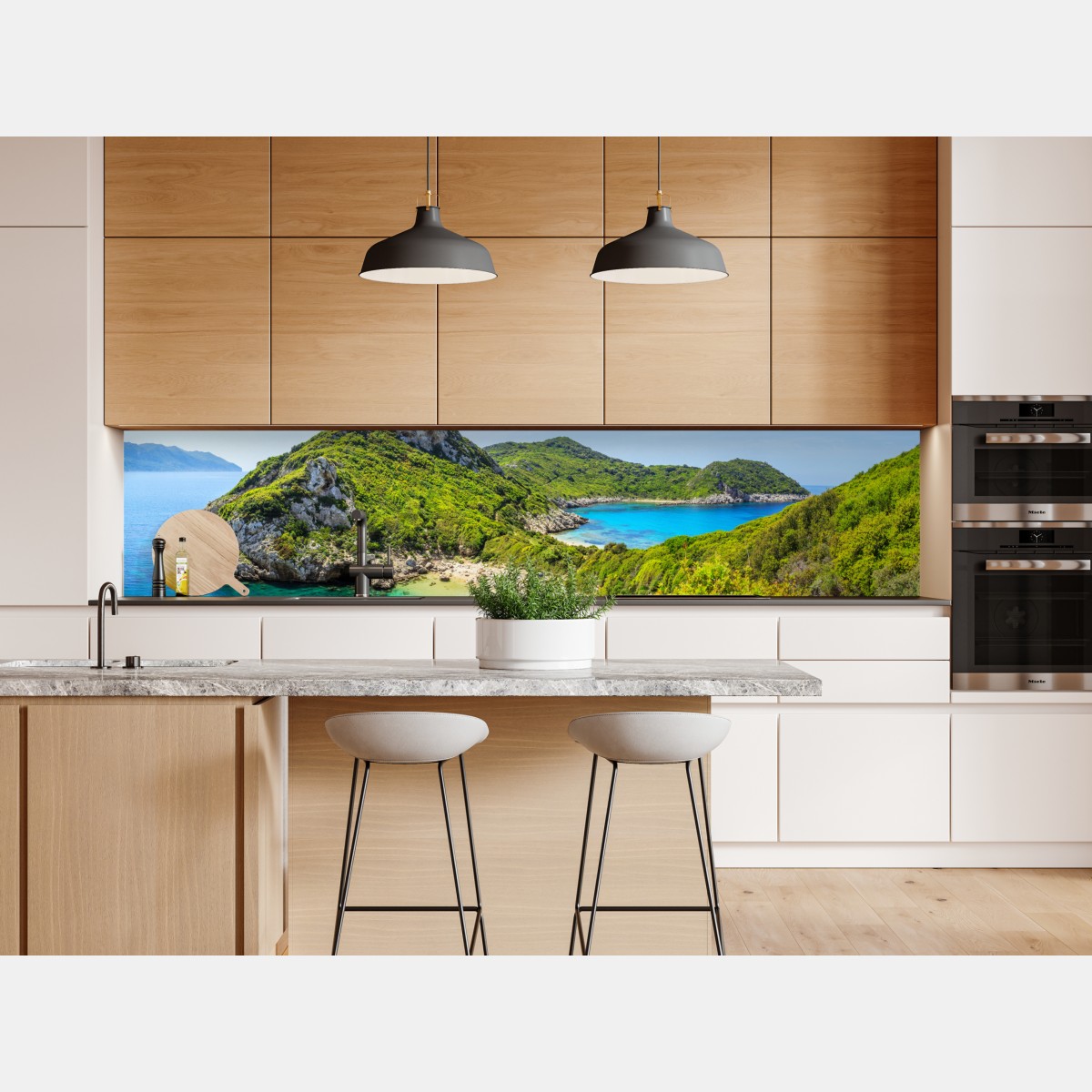 Naklejka repozycjonowalna turkusowa zatoka na wyspie – Wallissimo® Naklejka repozycjonowalna turkusowa zatoka na wyspie – Wallissimo®