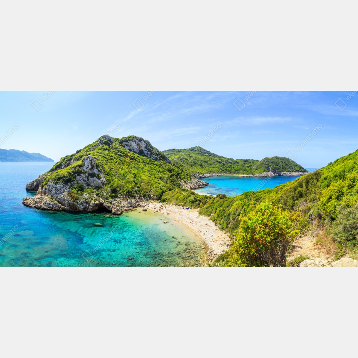 Naklejka repozycjonowalna turkusowa zatoka na wyspie – Wallissimo® Naklejka repozycjonowalna turkusowa zatoka na wyspie – Wallissimo®