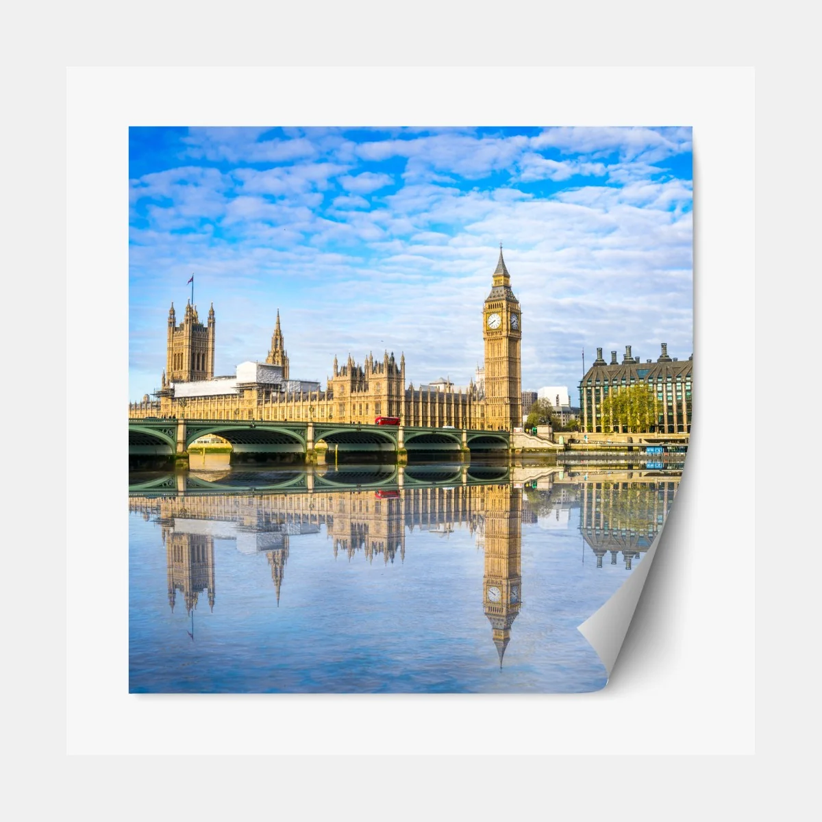 Naklejka repozycjonowalna Londyn panorama nad rzeką z odbiciem – Wallissimo® Naklejka repozycjonowalna Londyn panorama nad rzeką z odbiciem – Wallissimo®