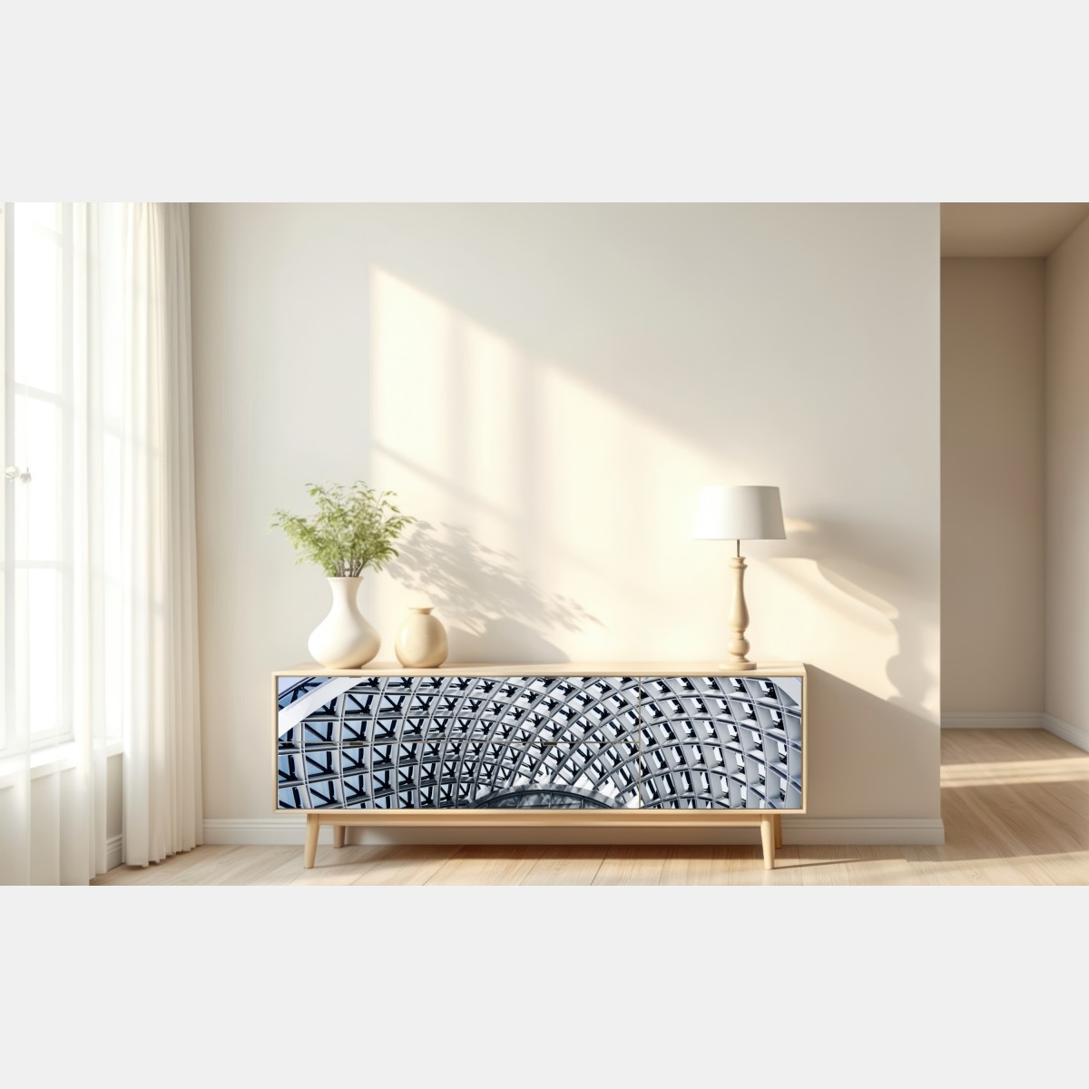 Naklejka repozycjonowalna geometryczny łuk nowoczesnej architektury – Wallissimo® Naklejka repozycjonowalna geometryczny łuk nowoczesnej architektury – Wallissimo®