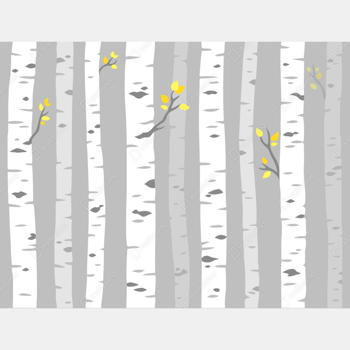 Naklejka repozycjonowalna skandynawski las brzóz – Wallissimo® Naklejka repozycjonowalna skandynawski las brzóz – Wallissimo®