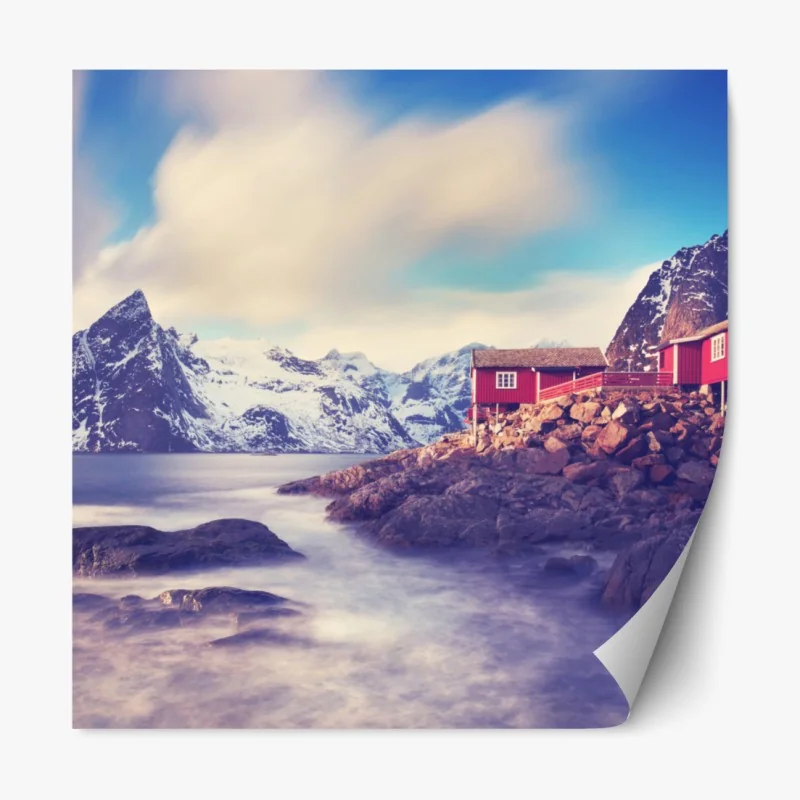 Naklejka repozycjonowalna tropikalny zachód słońca na plaży z koktajlem – Wallissimo®