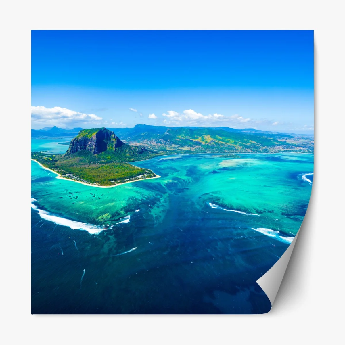 Naklejka repozycjonowalna panorama Le Morne nad laguną Mauritiusa – Wallissimo® Naklejka repozycjonowalna panorama Le Morne nad laguną Mauritiusa – Wallissimo®
