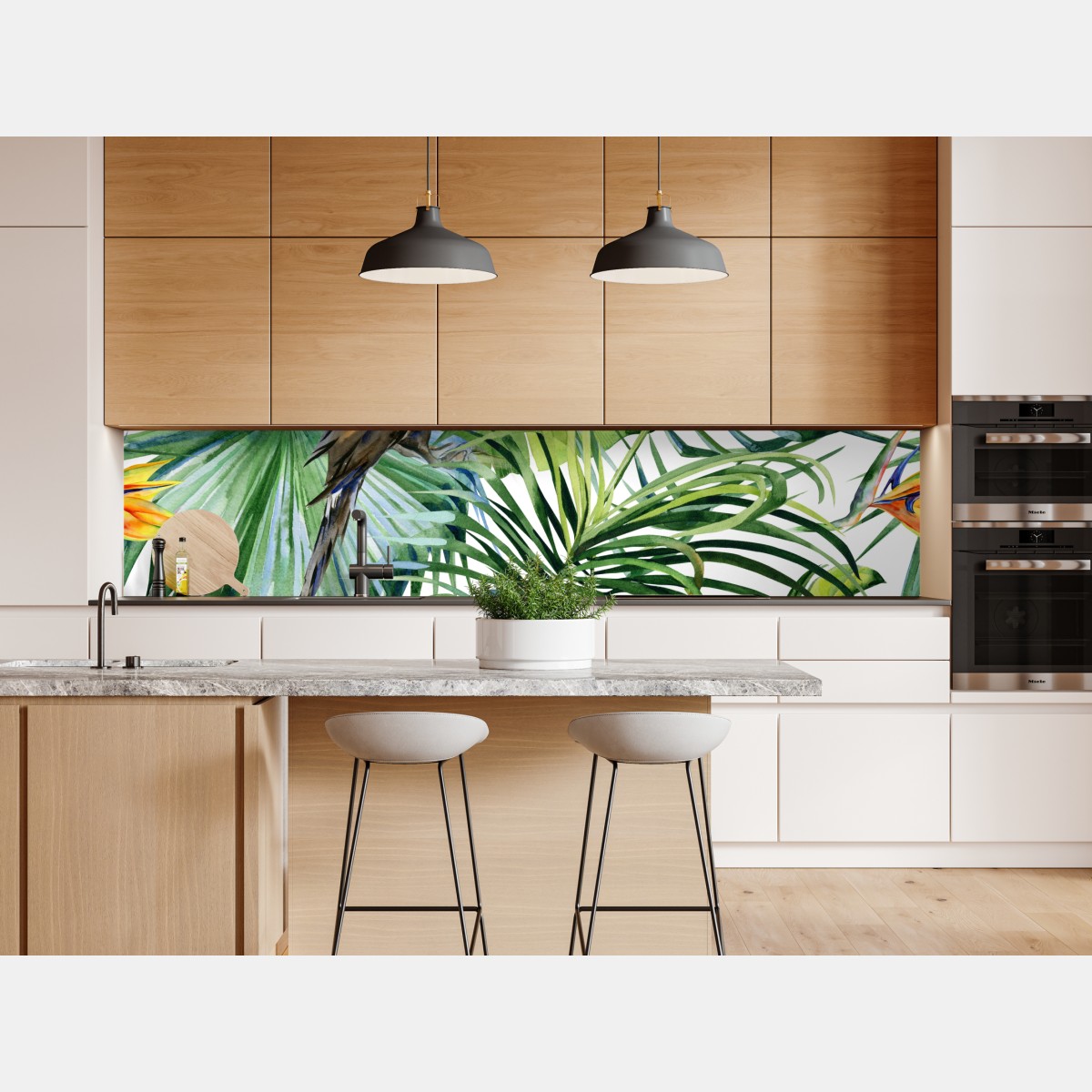 Naklejka repozycjonowalna akwarelowy tukan w tropikalnym wzorze – Wallissimo® Naklejka repozycjonowalna akwarelowy tukan w tropikalnym wzorze – Wallissimo®