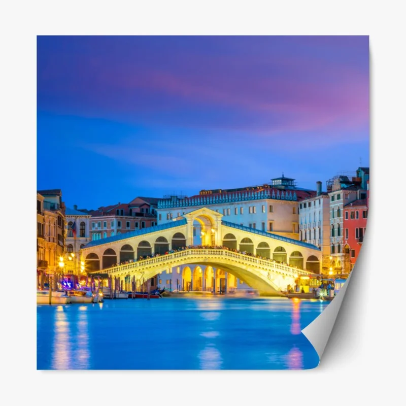 Naklejka repozycjonowalna most Rialto o zmierzchu, Wenecja