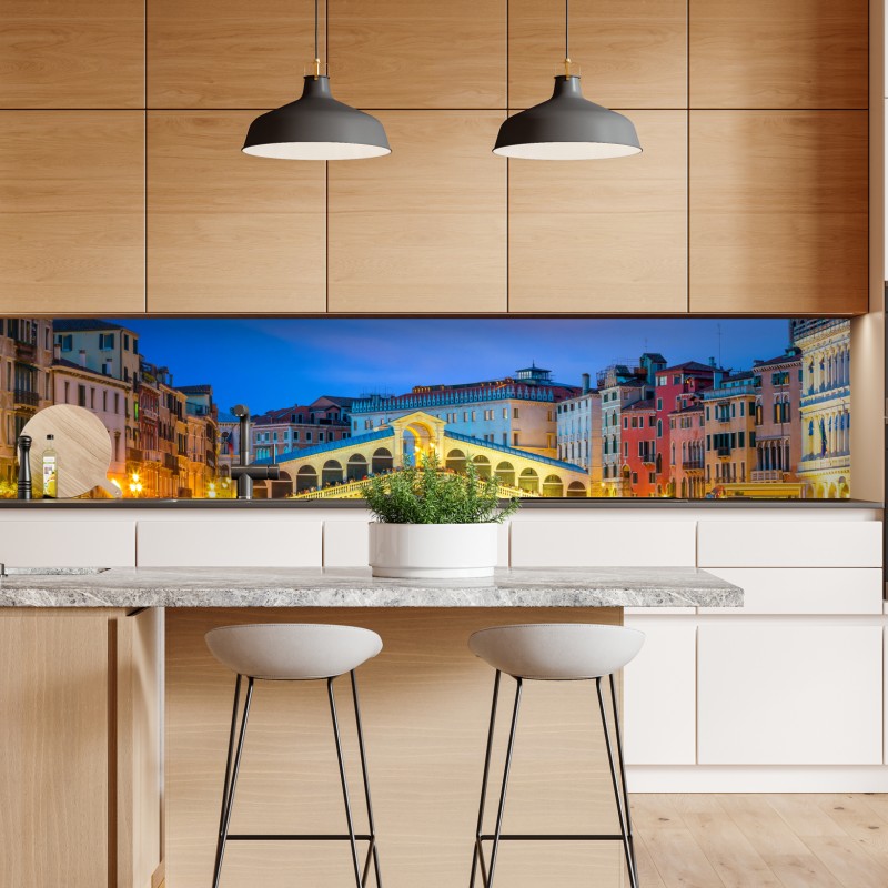 Naklejka repozycjonowalna Chicago panorama miasta w głębokich niebieskich tonach – Wallissimo®