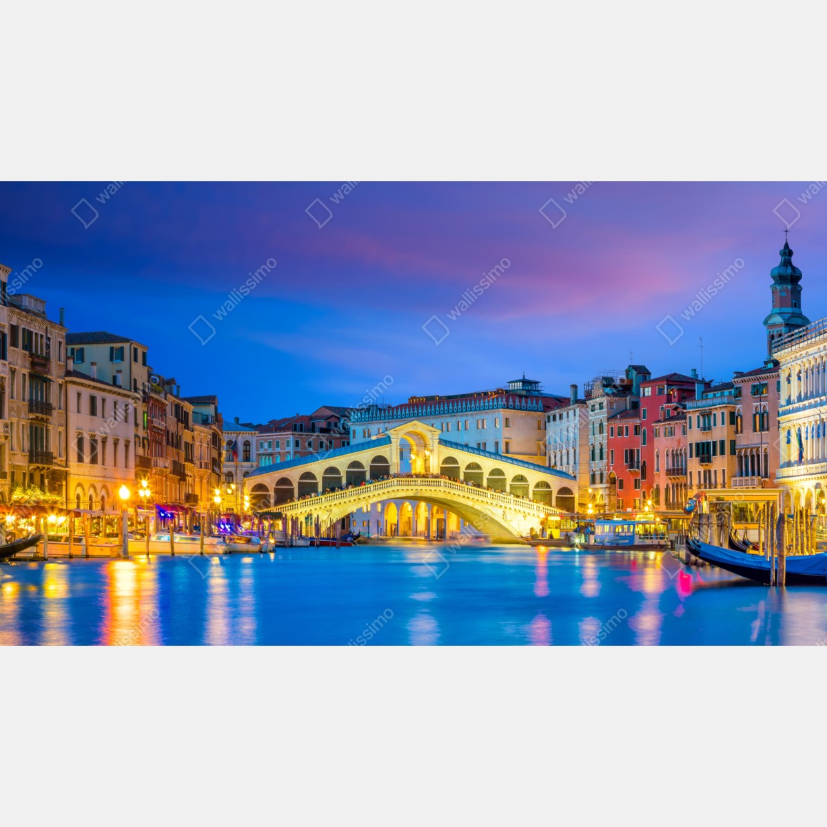 Naklejka repozycjonowalna most Rialto o zmierzchu, Wenecja – Wallissimo® Naklejka repozycjonowalna most Rialto o zmierzchu, Wenecja – Wallissimo®