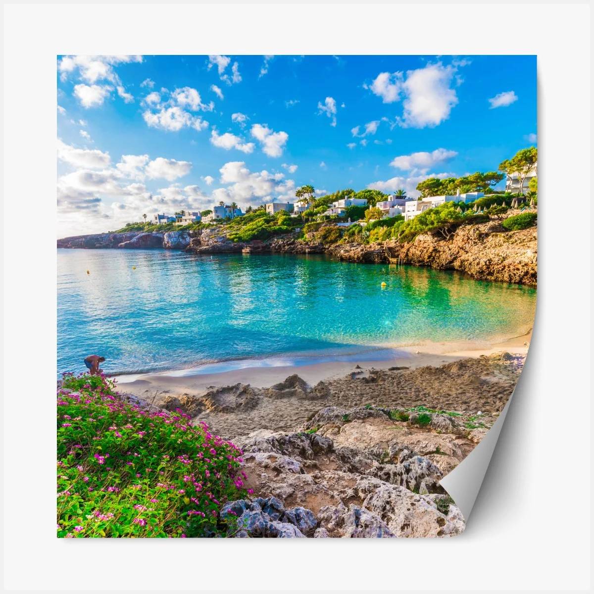 Naklejka repozycjonowalna słoneczna Cala Esmeralda zatoka w turkusie – Wallissimo® Naklejka repozycjonowalna słoneczna Cala Esmeralda zatoka w turkusie – Wallissimo®