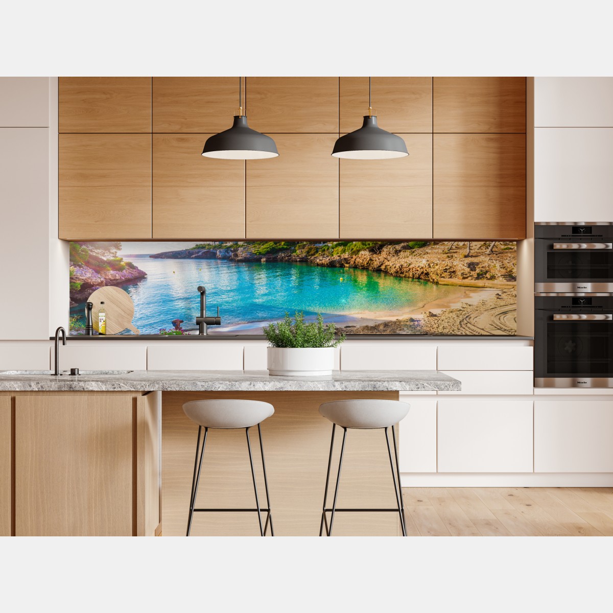 Naklejka repozycjonowalna słoneczna Cala Esmeralda zatoka w turkusie – Wallissimo® Naklejka repozycjonowalna słoneczna Cala Esmeralda zatoka w turkusie – Wallissimo®