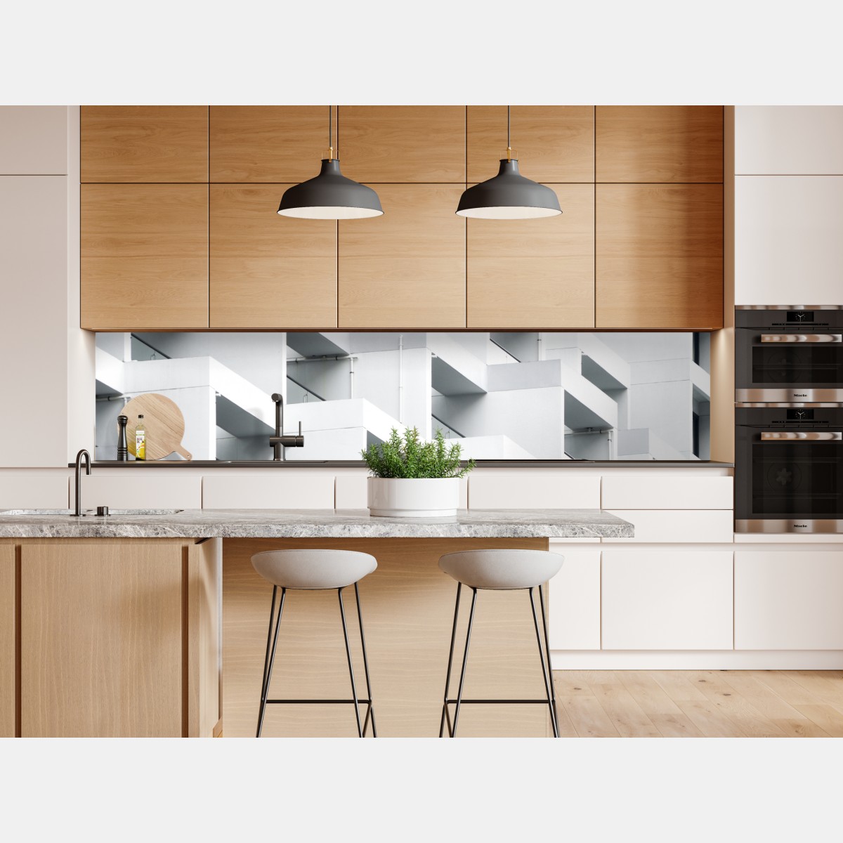 Naklejka repozycjonowalna biała betonowa fasada w geometrycznym wzorze – Wallissimo® Naklejka repozycjonowalna biała betonowa fasada w geometrycznym wzorze – Wallissimo®