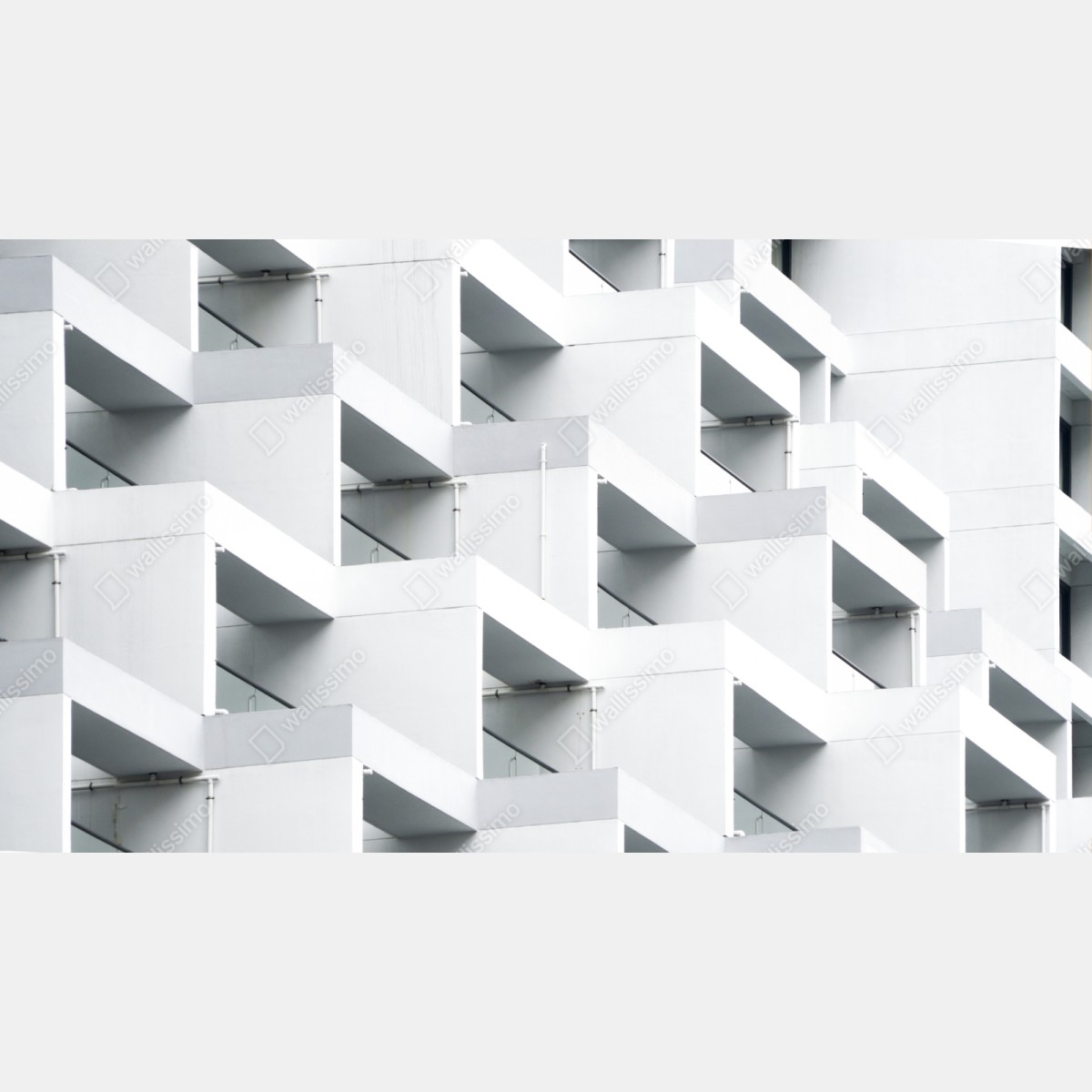 Naklejka repozycjonowalna biała betonowa fasada w geometrycznym wzorze – Wallissimo® Naklejka repozycjonowalna biała betonowa fasada w geometrycznym wzorze – Wallissimo®