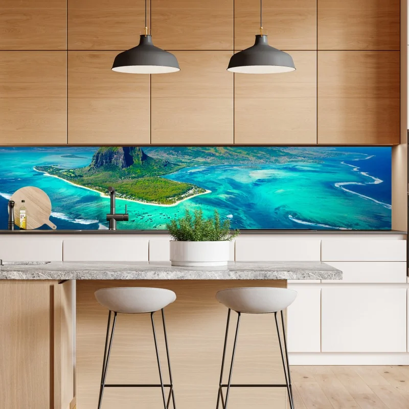 Naklejka repozycjonowalna tradycyjna ebru abstrakcja w purpurze i pomarańczy – Wallissimo®