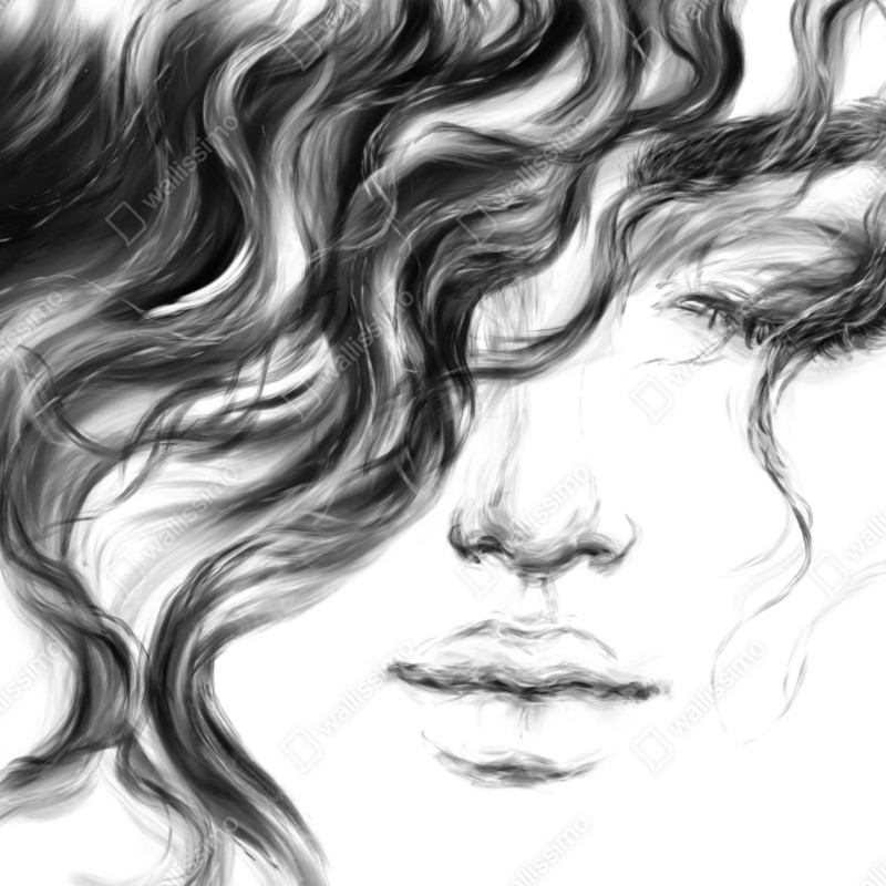 Naklejka repozycjonowalna eteryczny monochromatyczny portret – Wallissimo® Naklejka repozycjonowalna eteryczny monochromatyczny portret – Wallissimo®