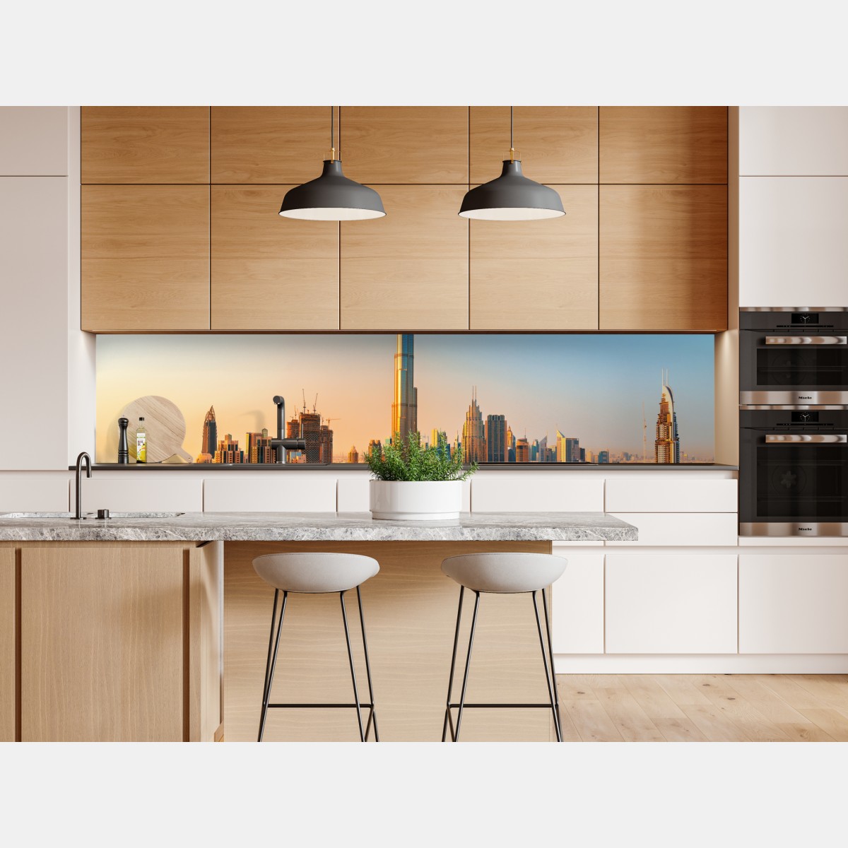 Naklejka repozycjonowalna panorama Dubaju o złotej godzinie – Wallissimo® Naklejka repozycjonowalna panorama Dubaju o złotej godzinie – Wallissimo®