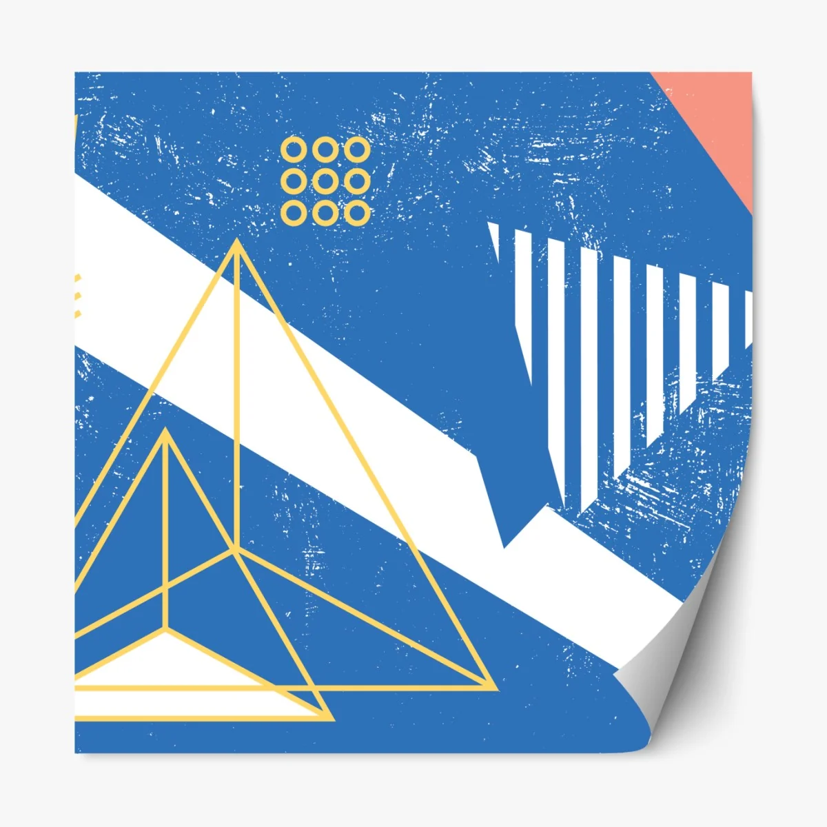 Naklejka repozycjonowalna geometryczna abstrakcja w odcieniach niebieskiego – Wallissimo® Naklejka repozycjonowalna geometryczna abstrakcja w odcieniach niebieskiego – Wallissimo®