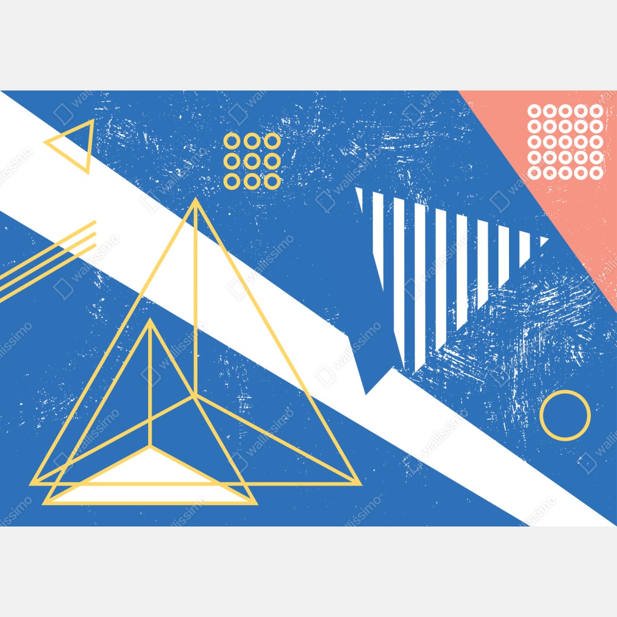 Naklejka repozycjonowalna geometryczna abstrakcja w odcieniach niebieskiego – Wallissimo® Naklejka repozycjonowalna geometryczna abstrakcja w odcieniach niebieskiego – Wallissimo®